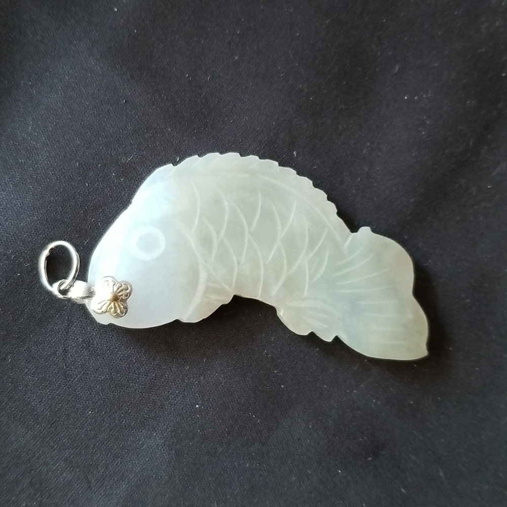 Vintage Jade Fish Pendant